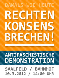 Samstag: Antifa-Demonstration in Saalfeld