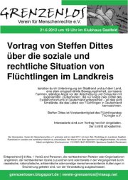 Donnerstag 21.6.: Vortrag über die soziale und rechtliche Situation von Flüchtlingen im Landkreis