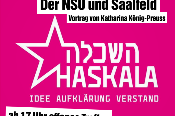Vortrag: Der NSU und Saalfeld (verschoben auf 2022)