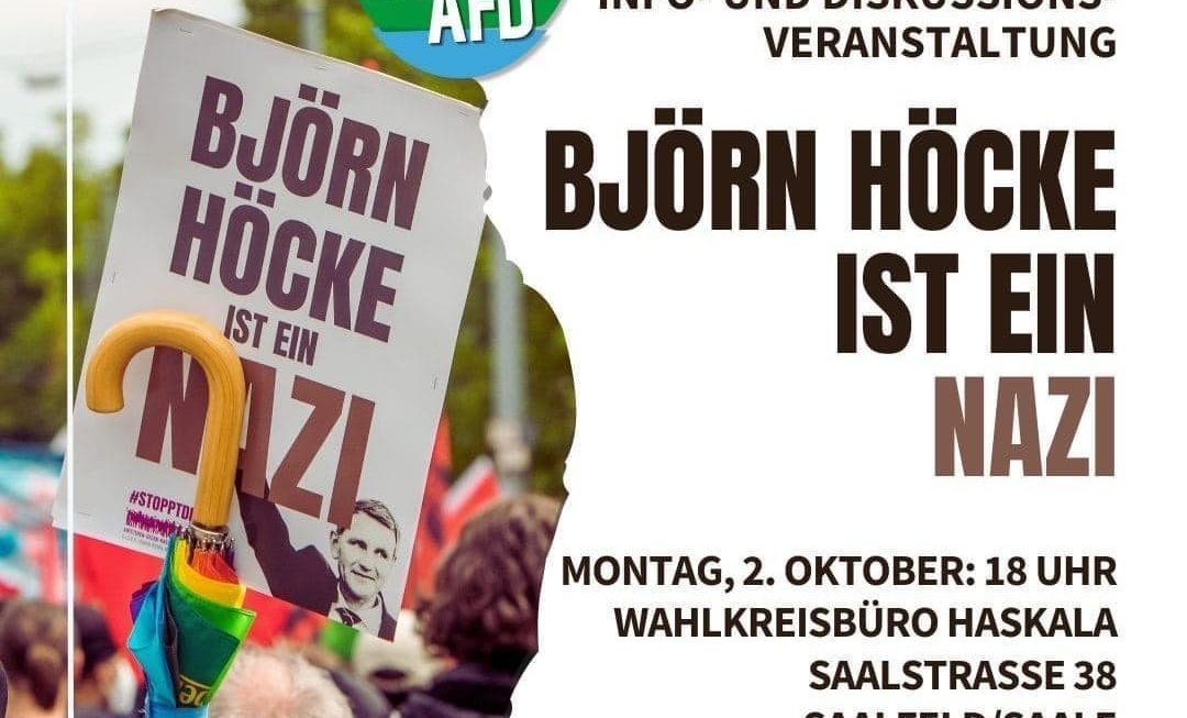 Informations- und Diskussionsveranstaltung „Aufstehen gegen Rassismus! – Warum Björn Höcke ein Nazi ist“