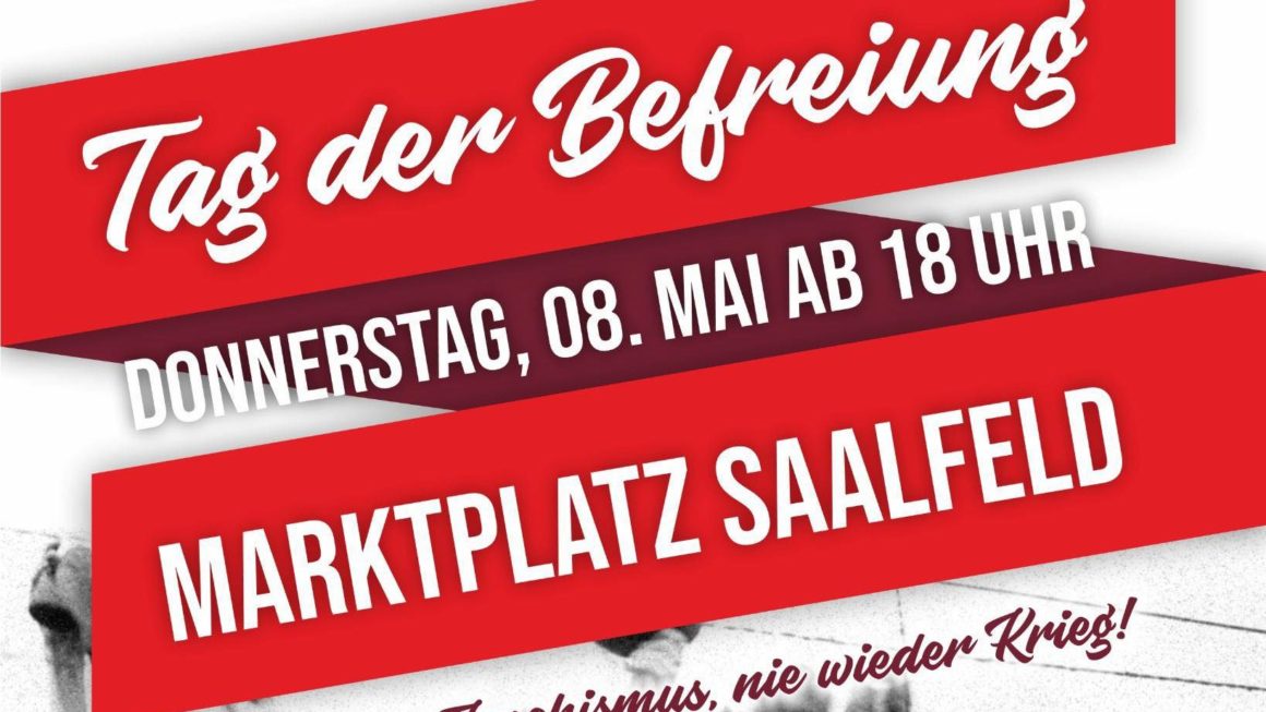 Kundgebung zum 80. Jahrestag der Befreiung am 8. Mai 2025 auf dem Marktplatz in Saalfeld